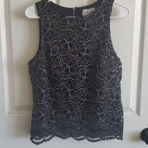 Black and White lace tank